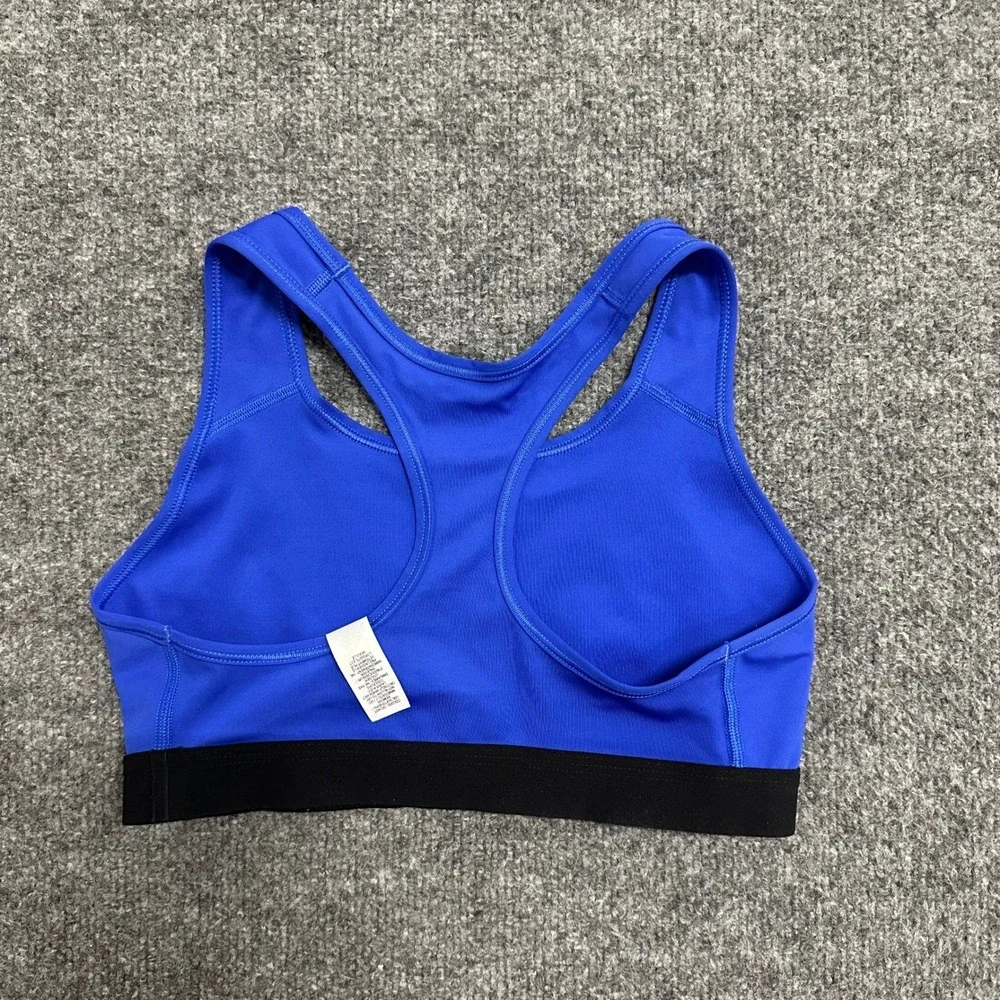 Nike Sports Bra Womens Size S Blue Racerback Compression Athletic Swoosh Logo